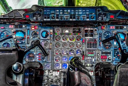 Concorde Airplane Cockpit Switchboard Control Panel