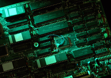 closeup of electronic circuit board photo