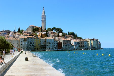 The Pier and the City of Rovinj on Istria Peninsula in Croata photo