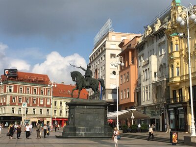 Ban Jelacic statue in Zagreb Croatia photo
