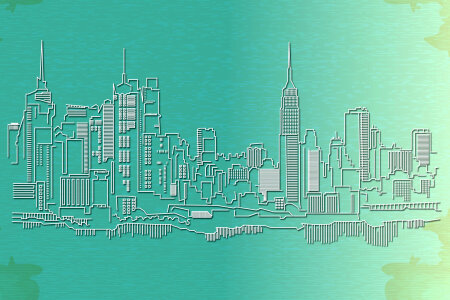 New York City skyline on paper