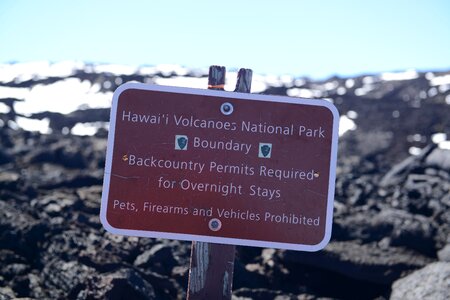 Trail to Mauna Loa Sign, Big Island, Hawaii photo