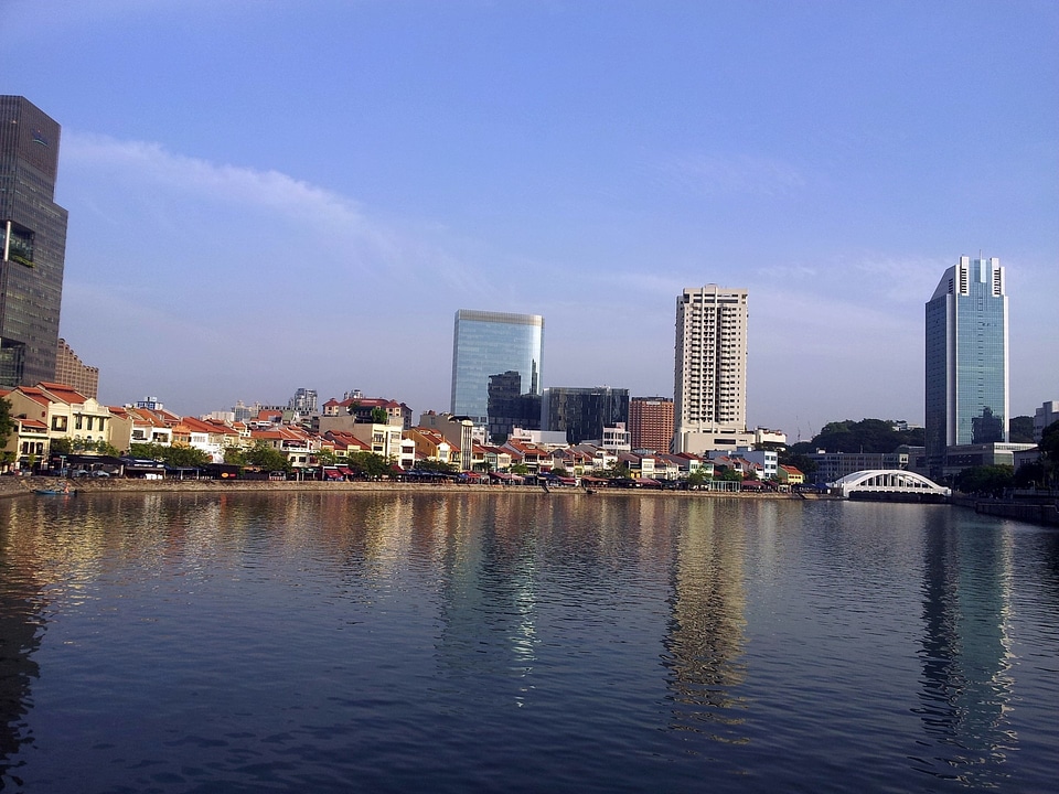 River water skyline photo