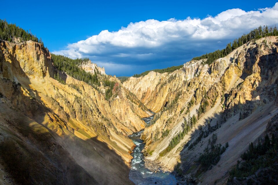 Yellowstone Canyon looking downriver of Lower Yellowstone Falls