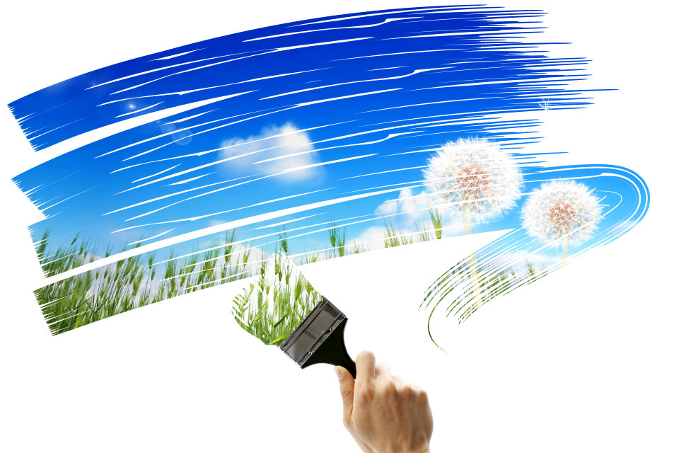 Hand paint the sky. Conceptual design.