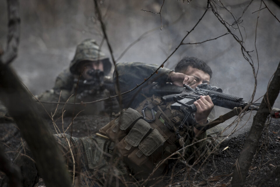 a simulated small-arms fire exchange