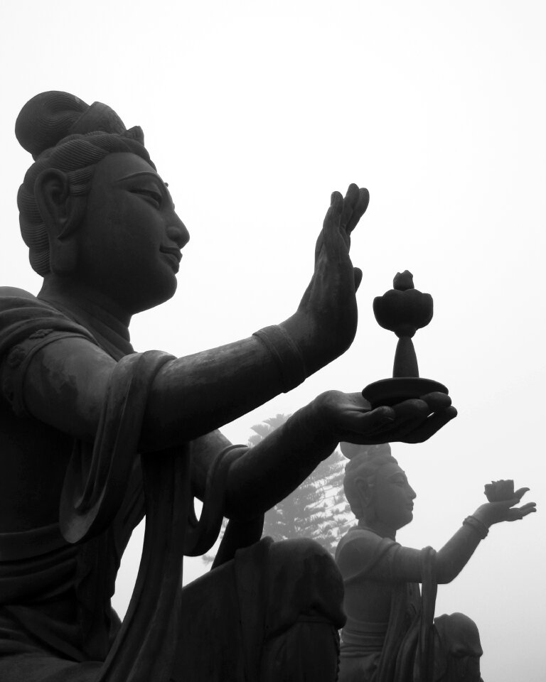 Giant Buddha sitting on lotus.Ngong Ping,Hong Kong