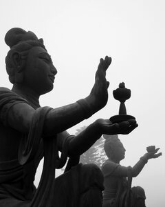 Giant Buddha sitting on lotus.Ngong Ping,Hong Kong photo