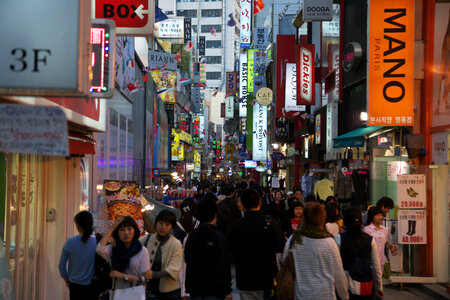 Myeong-Dong Neon Lights in Seoul photo