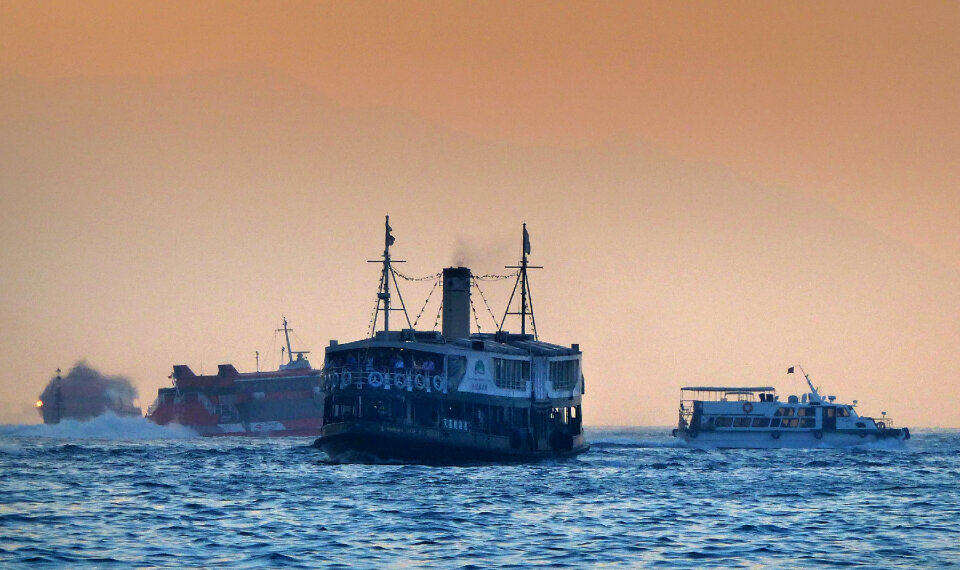 Evening on Hong Kong harbour photo