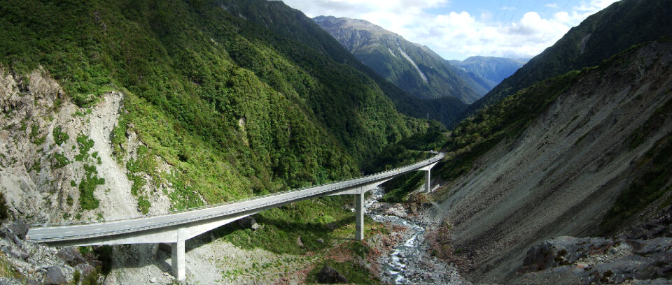View of the impressive Arthurs Pass Bridge, Arthur's Pass