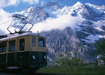 Train in Swiss Alps