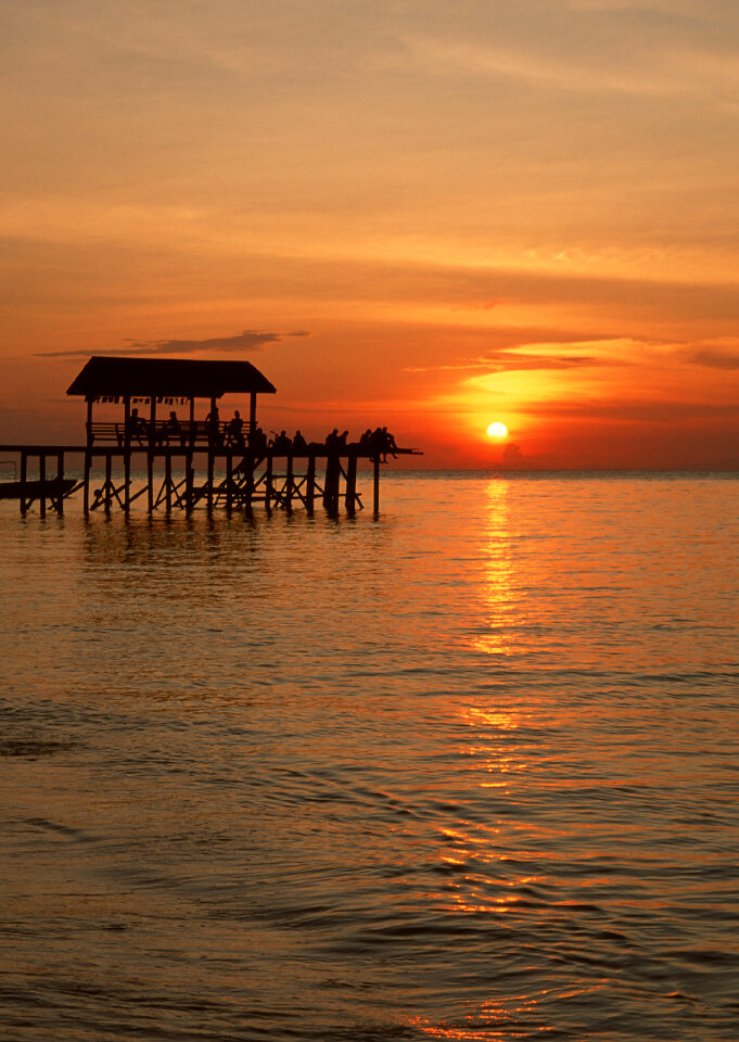Beach and sea sunset