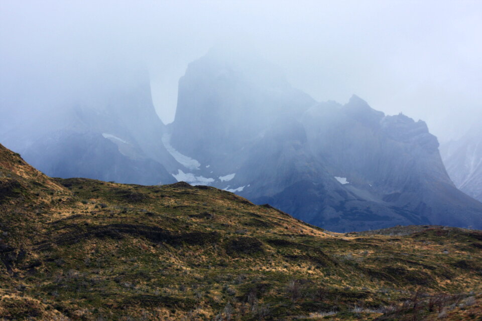 now-covered rocks or among the green forests of Torres del Pain