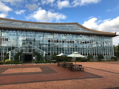 Large Glasshouse in botanical gardens