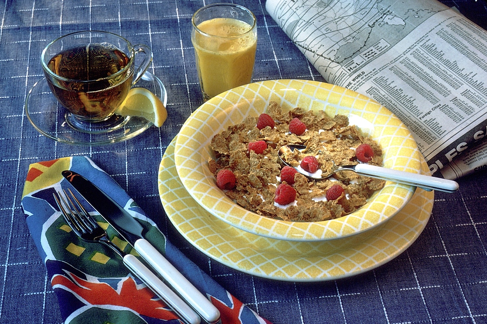Berries orange juice coffee