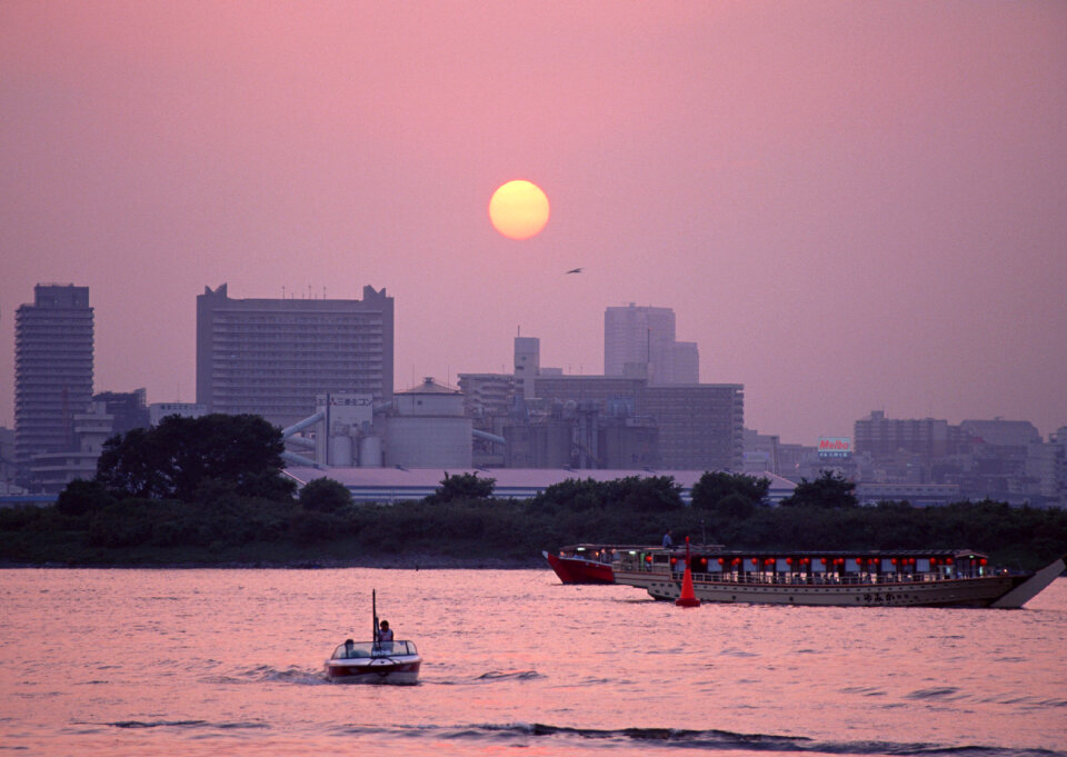 Sunrise in Yokohama, Tokyo Bay Japan