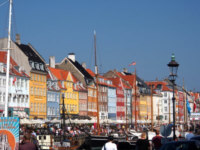 Copenhagen Nyhavn district in a sunny summer day photo