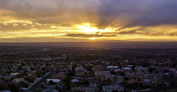 Albuquerque, New Mexico Skyline at sunset photo