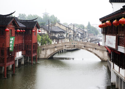 Suzhou old town canals and folk houses photo