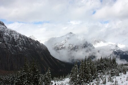 Ice melting in mount Edith Cavell, Jasper National Park photo