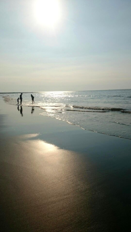 happy young family have fun on beach