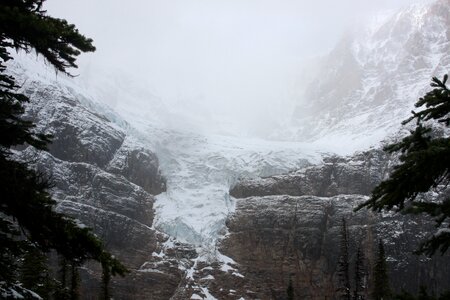 Glacial valley at the base of Mount Edith Cavell in Jasper Park