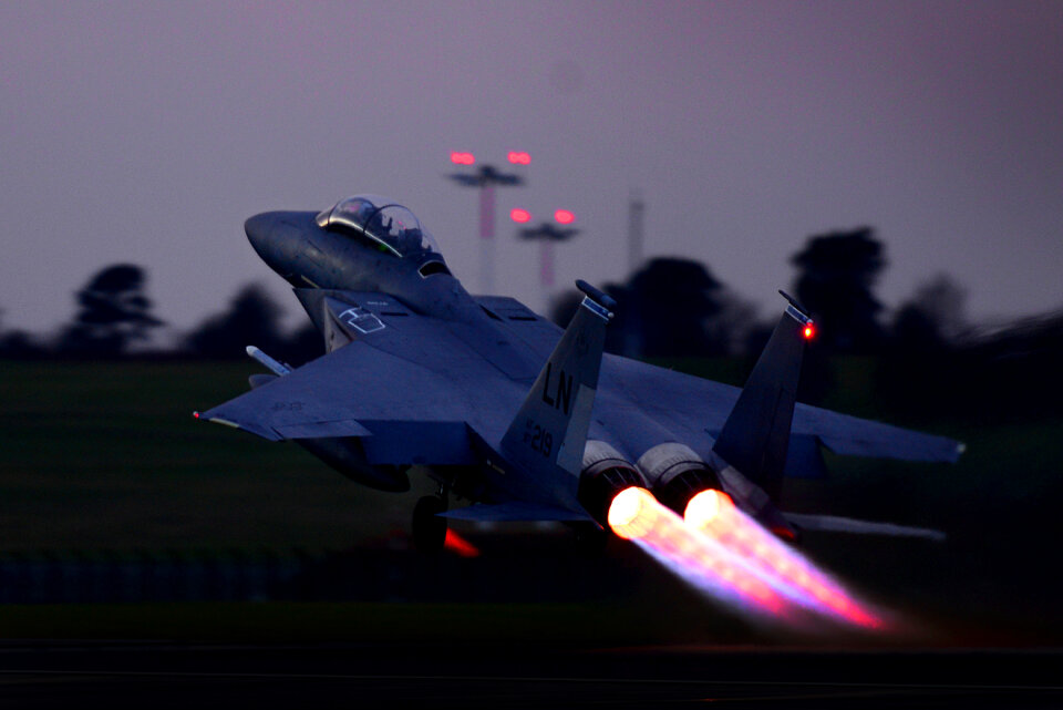 F-15E Strike Eagle takes off