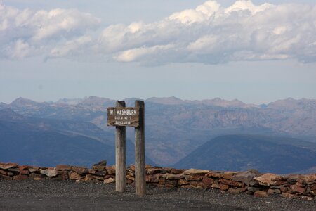 The sign at the summit of Mt. Washburn