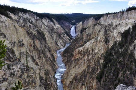 Beautiful summer view of the Lower Falls of the Yellowstone River photo