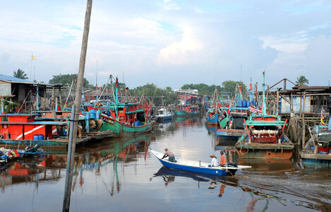 fishing boat resting at a Chinese Fishing Village