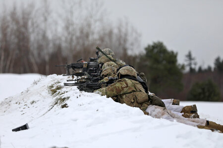 Platoon live fire certification in the snow photo