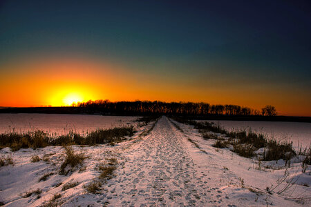 Snowy Sunset photo
