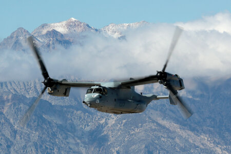 A U.S. Marine Corps MV-22B Osprey aircraft