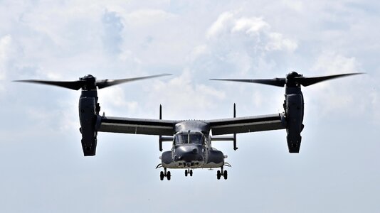 A CV-22 Osprey prepares to land photo