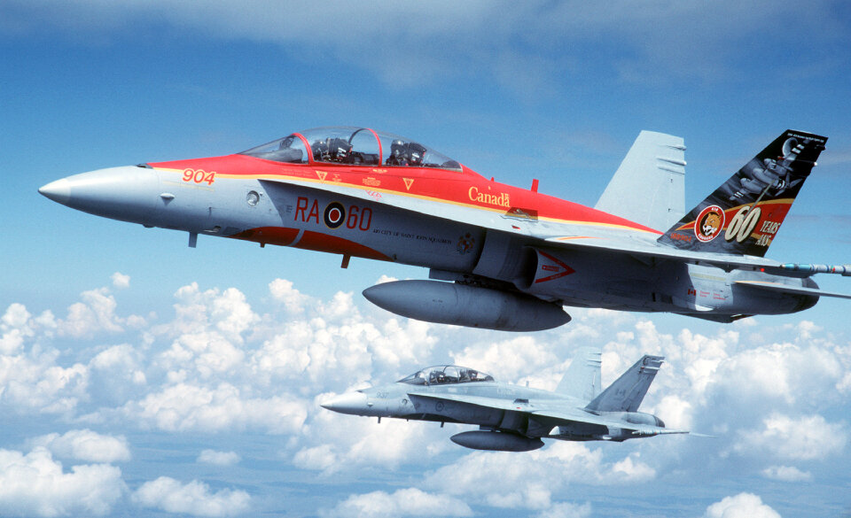 Two Canadian Forces, 410 Squadron CF-188B Multi-Role Fighters