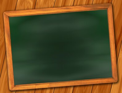 Realistic blackboard on wooden background Image ID:179313248 photo