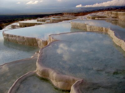 The travertine pools of Pamukkale, Turkey. photo