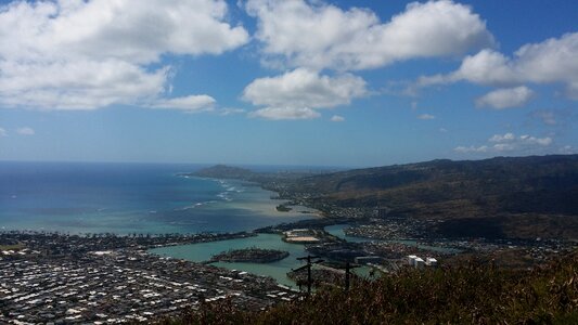 Hanauma Bay from atop Koko Head Crater photo