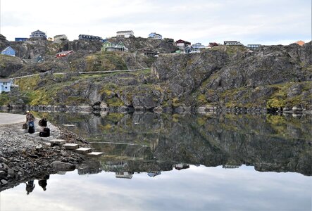 Quiet misty morning in Sisimiut, West Greenland