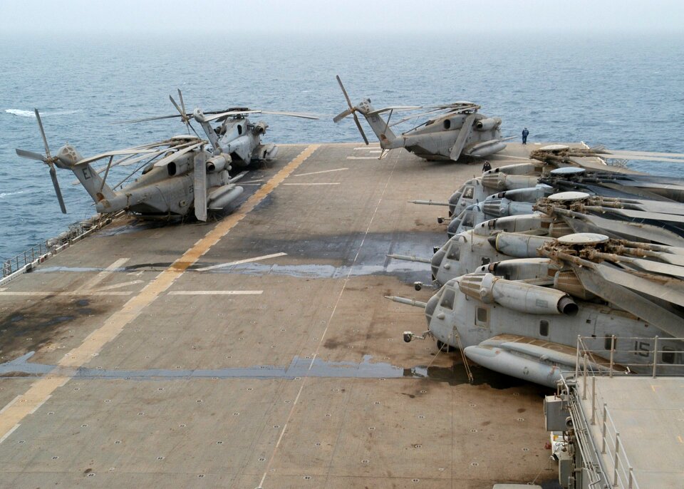 A wash down for deployed helicopters