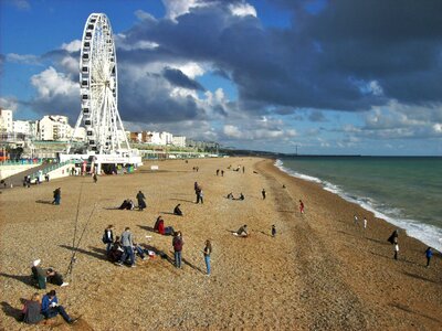 blue sky over Brighton beach