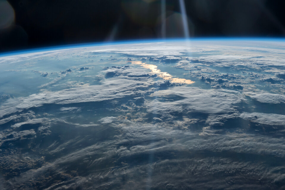 Beams of Light on a Golden Lake