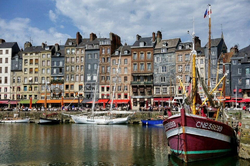 Honfleur Port Normandy Old Harbor Sea Boats
