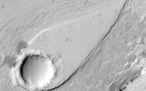 A Streamlined Form in Lethe Vallis, Mars photo