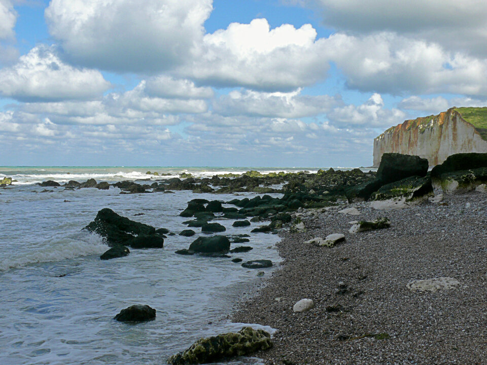 The coast at Les Petites Dalles on the upper Normandy coast.