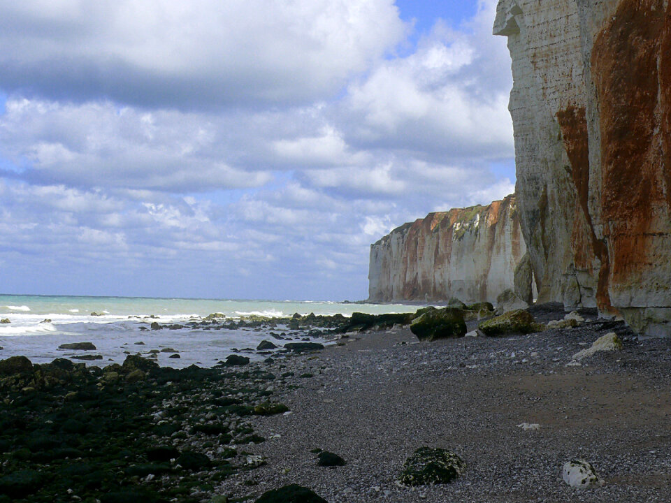 The coast at Les Petites Dalles on the upper Normandy coast.