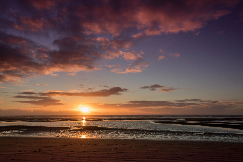 Beautiful golden sunset above the sea