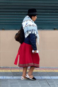 Unidentified Ecuadorian woman in traditional clothes photo