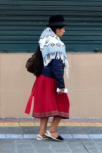 Unidentified Ecuadorian woman in traditional clothes